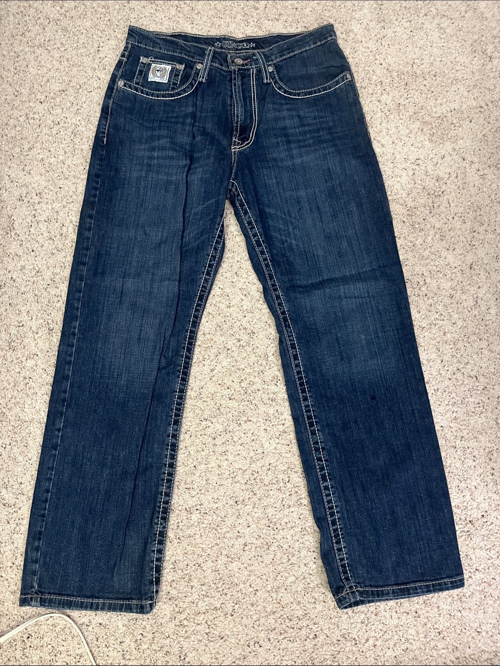 Cinch Men's Dark Blue Straight Jeans